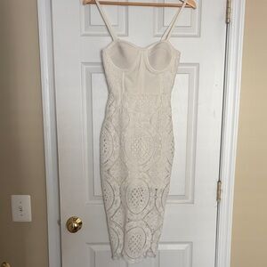 Elegant Cream Lace Bodycon Dress